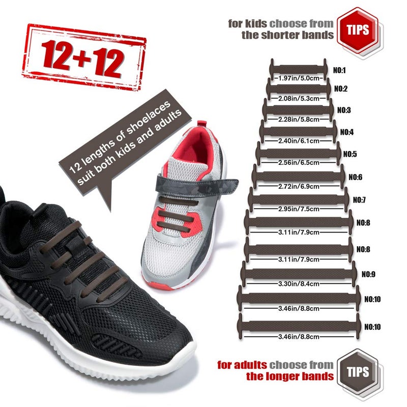 HOMAR No Tie Shoelaces for Kids Adults Stretch Elastic Tieless No Tie Shoe Laces - Image 2